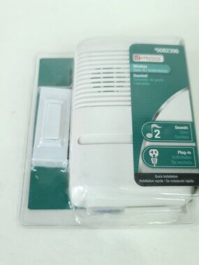 Utilitech Wireless Doorbell Plug-in 75' Range 2 Sounds #0082396 NEW Sealed